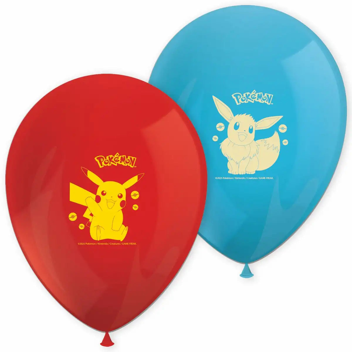 Pokémon – Luftballons Rot & Blau – Pikachu & Evoli