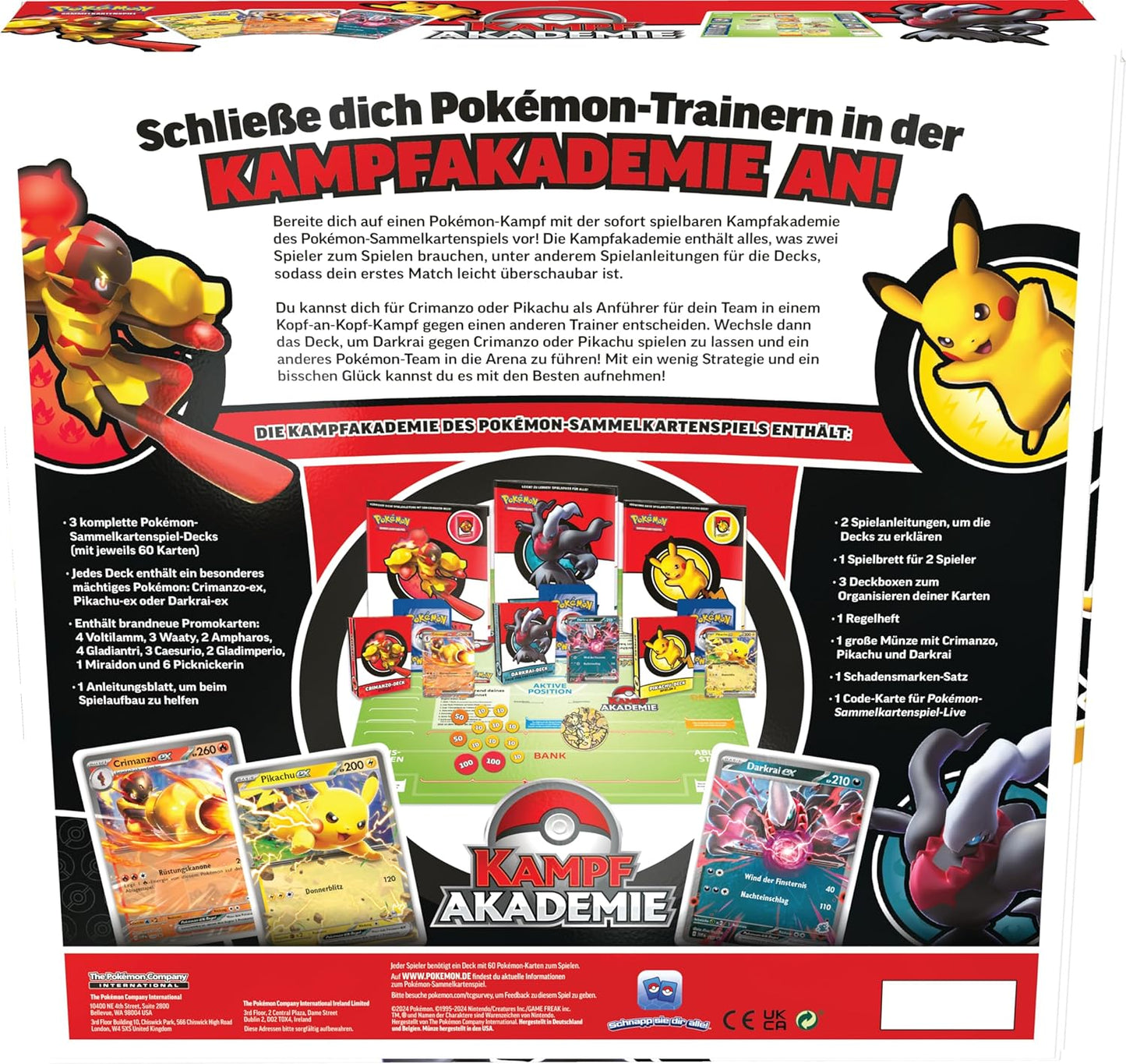 Pokémon TCG – Kampfakademie - Pikachu-ex, Crimanzo-ex und Darkrai-ex